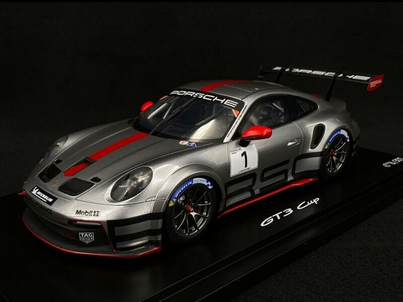 1/18 SPARK Porsche 911 (992) GT3 Cup Racing Experience silver / red / black  - 【MR BBR MakeUp LOOKSMART D&Gなどのミニカー専門店】 ヴェルデ