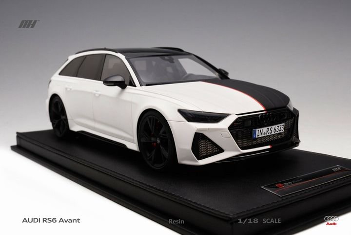 1/18 MotorHelix Audi RS6 Avant in White / Black - 【MR BBR MakeUp