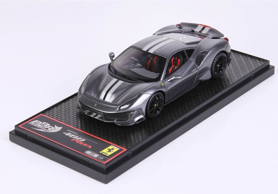 1/43 BBR Ferrari 488 Pista RHD, Silverstone Grey 740 - 【MR BBR MakeUp  LOOKSMART D&Gなどのミニカー専門店】 ヴェルデ