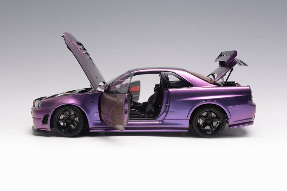 1/18 Motorhelix Nissan Skyline GT-R ( R34 ) Z-Tune Nismo Purple - 【MR BBR  MakeUp LOOKSMART D&Gなどのミニカー専門店】 ヴェルデ