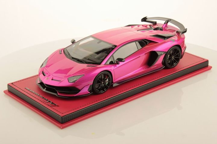 1/18 MR LAMBORGHINI AVENTADOR SVJ FLASH PINK - 【MR BBR MakeUp LOOKSMART  D&Gなどのミニカー専門店】 ヴェルデ