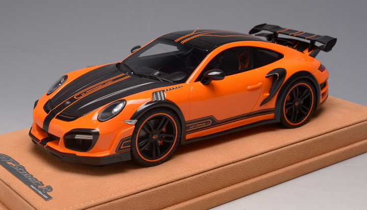 1/18 Porsche 911 GT Street R Techart in Orange on Suede Base - 【MR BBR  MakeUp LOOKSMART Du0026Gなどのミニカー専門店】 ヴェルデ　