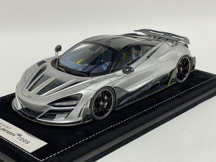 1/18 Timothy and Pierre McLaren 720 S Mansory Silver and Carbon - 【MR BBR  MakeUp LOOKSMART D&Gなどのミニカー専門店】 ヴェルデ