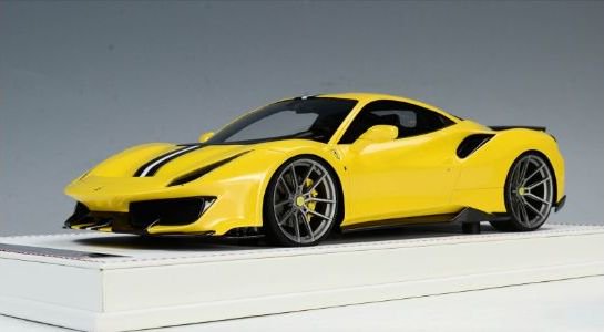 1/18 Ivy Models Ferrari 488 Pista Novitec in Giallo Modena Black