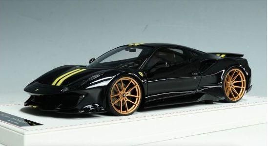 1/18 Ivy Models Ferrari 488 Pista Novitec in Daytona Black Yellow