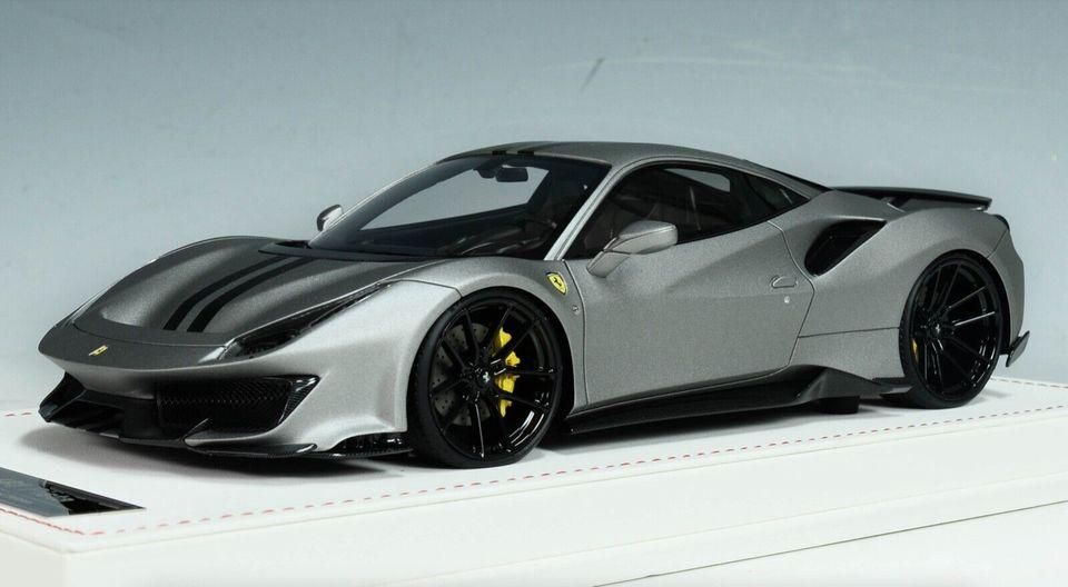 ミニカー Ferrari 488 Pista by Novitec 1/18 Ivy Models Ferrari 488 Pista Novitec in Matt Grey / Black