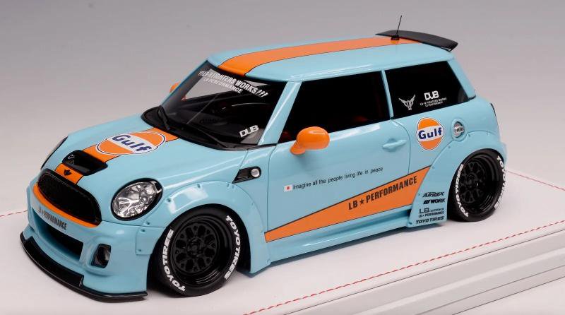 1/18 IVY Models Mini Cooper LB Performance Liberty walk Gulf colors - 【MR  BBR MakeUp LOOKSMART D&Gなどのミニカー専門店】 ヴェルデ