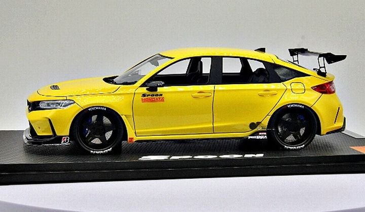 1/18 PEAKO Spoon Honda FL5 Civic Yellow - 【MR BBR MakeUp LOOKSMART D&Gなどの ミニカー専門店】 ヴェルデ