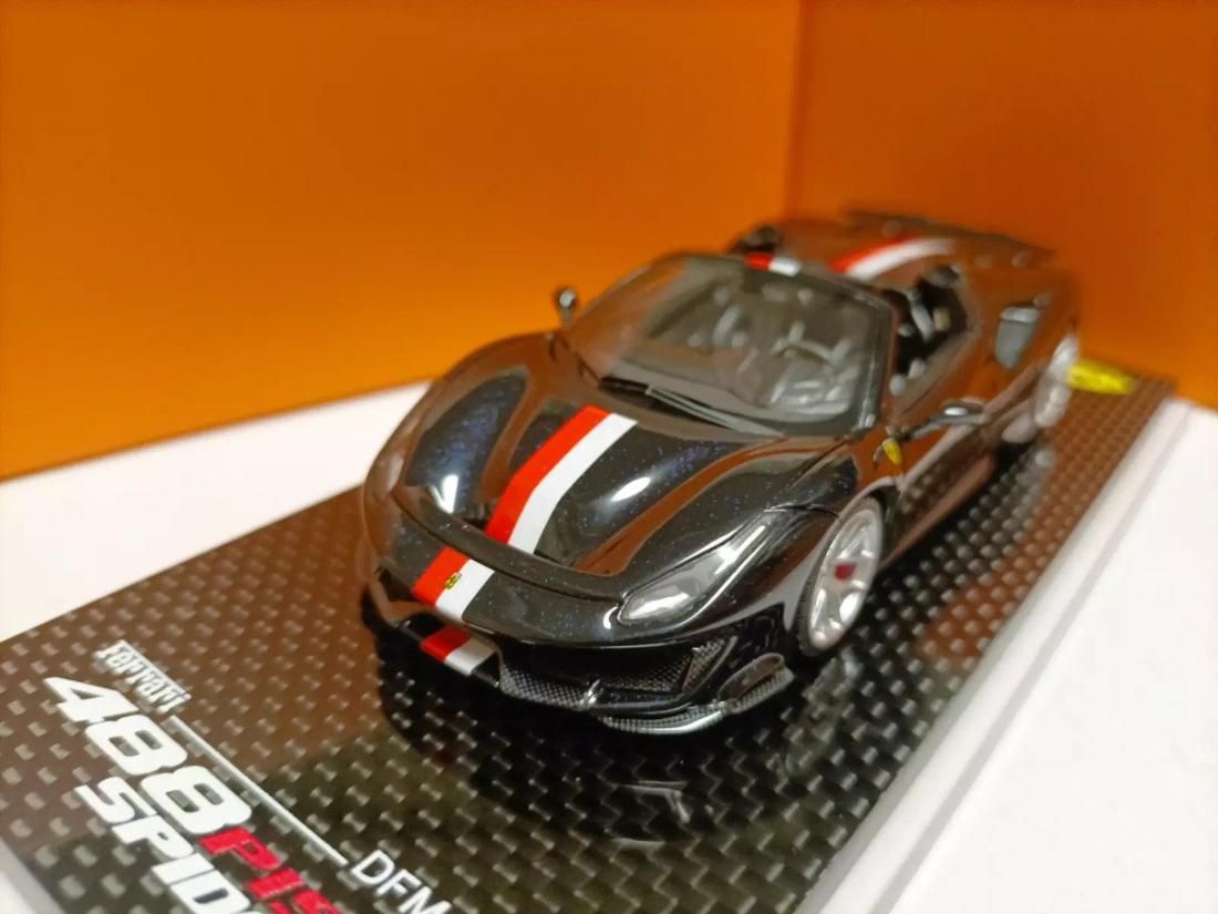 上品スタイル 1/43 DF MODEL Ferrari 488 Pista Spider Black - 【MR BBR 乗用車