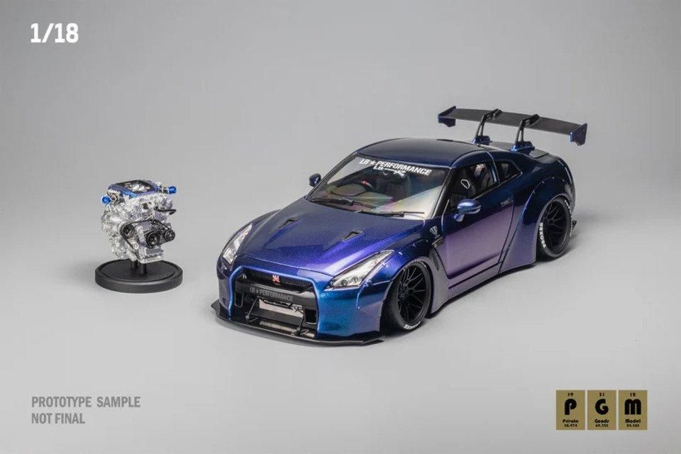 1/18 PGM LBWK Nissan GTR R35 Chameleon Fully Opened Diecast