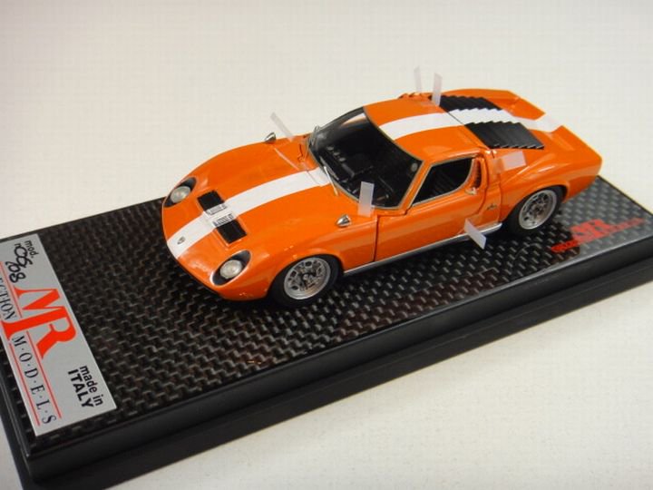 1/43 MR Lamborghini miura sv open/close orange with white stripe 