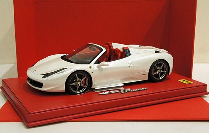 1/18 BBR Ferrari 458 Spider Bianco Italia Pearl White - 【MR BBR