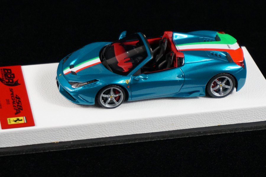 1/43 BBR Ferrari 458 Speciale A Spider Arthemis Green white leather base -  【MR BBR MakeUp LOOKSMART D&Gなどのミニカー専門店】 ヴェルデ