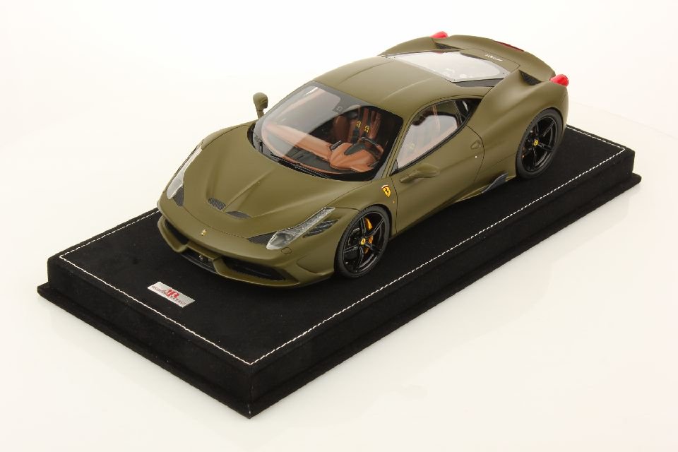 1/18 MR Ferrari 458 Speciale Verde Militare Matt - 【MR BBR MakeUp LOOKSMART  D&Gなどのミニカー専門店】 ヴェルデ