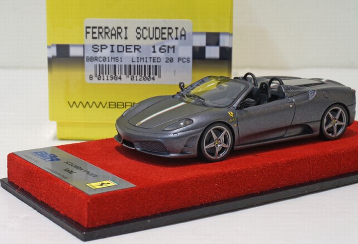 1/43 BBR Ferrari 430 Scuderia Spider 16M Matt Grey Leather Base - 【MR BBR  MakeUp LOOKSMART D&Gなどのミニカー専門店】 ヴェルデ