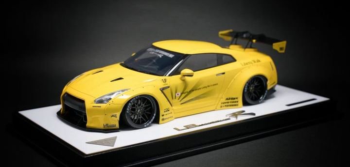 1/18 MakeUp Liberty Walk LB R35 GTR Yellow GT Wing - 【MR 