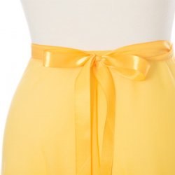 バレエ巻きスカート│イエロー（黄色）のシンプルなロング丈大人用