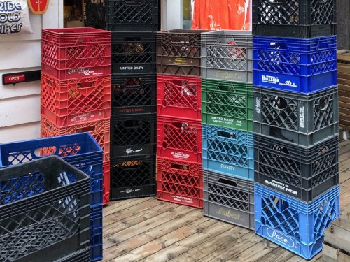 Vintage MILK CRATE ( W32cm x D32cm x H27cm) ASSORTED COLOR -  SCREAMIN'WHEELS Superstore