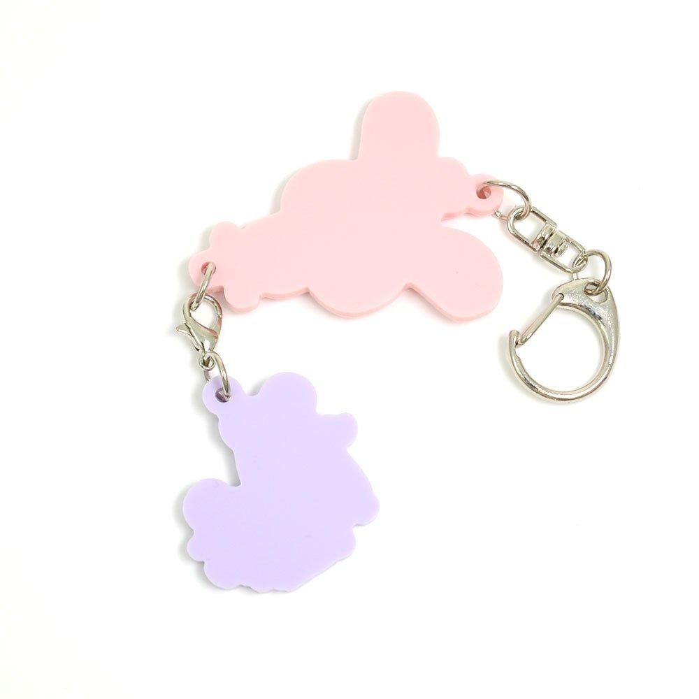 2連カラーアクリルキーホルダー（モフィ&ねずみ）MO - うさぎの