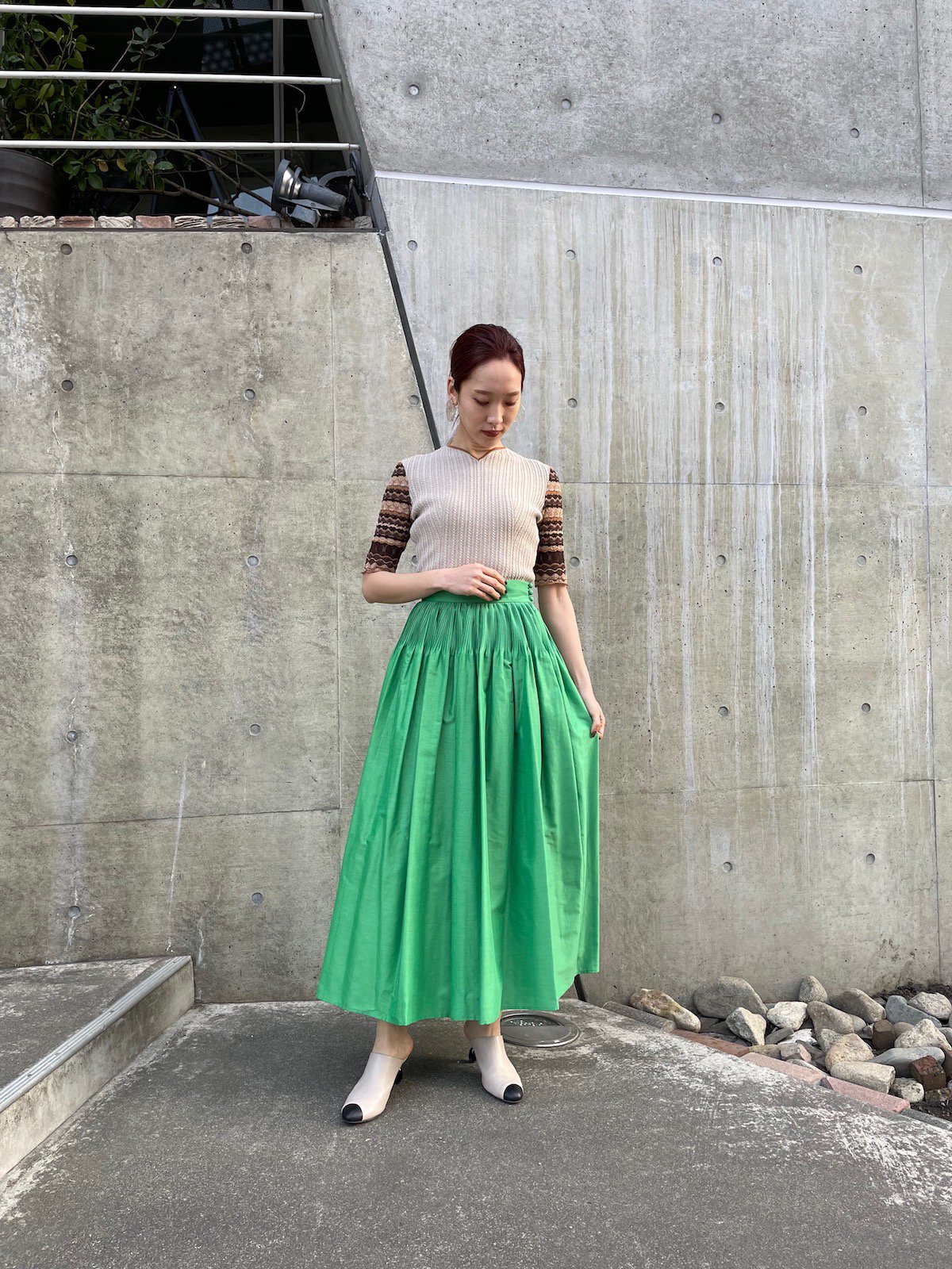 mamekurogouchimame kurogouchi コード刺繍ラップスカート