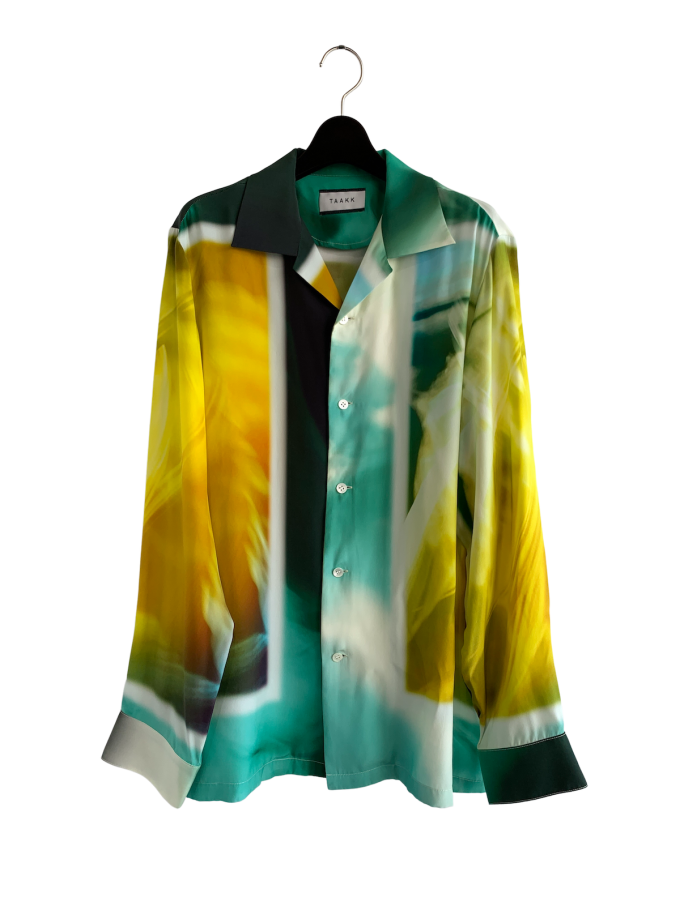 <img class='new_mark_img1' src='https://img.shop-pro.jp/img/new/icons20.gif' style='border:none;display:inline;margin:0px;padding:0px;width:auto;' />＜30%OFF＞『TAAKK』SILK LONG SLEEVE SHIRTS (ライトグリーン)
