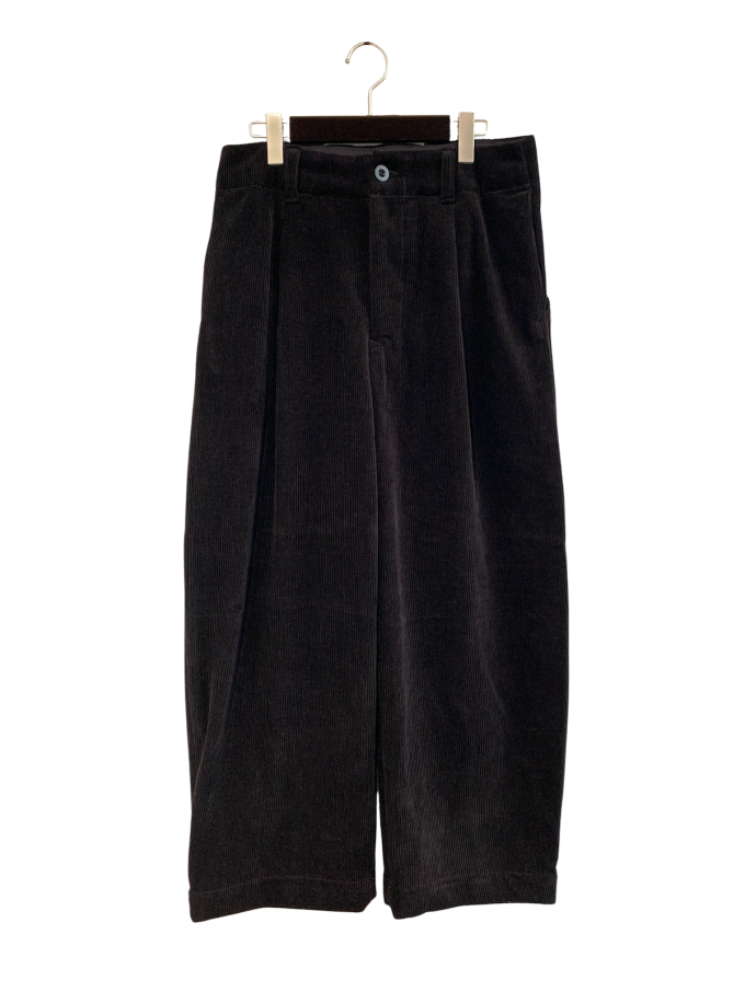 『ASEEDONCLOUD』 HW wide trousers (コーデュロイ/ブラック)