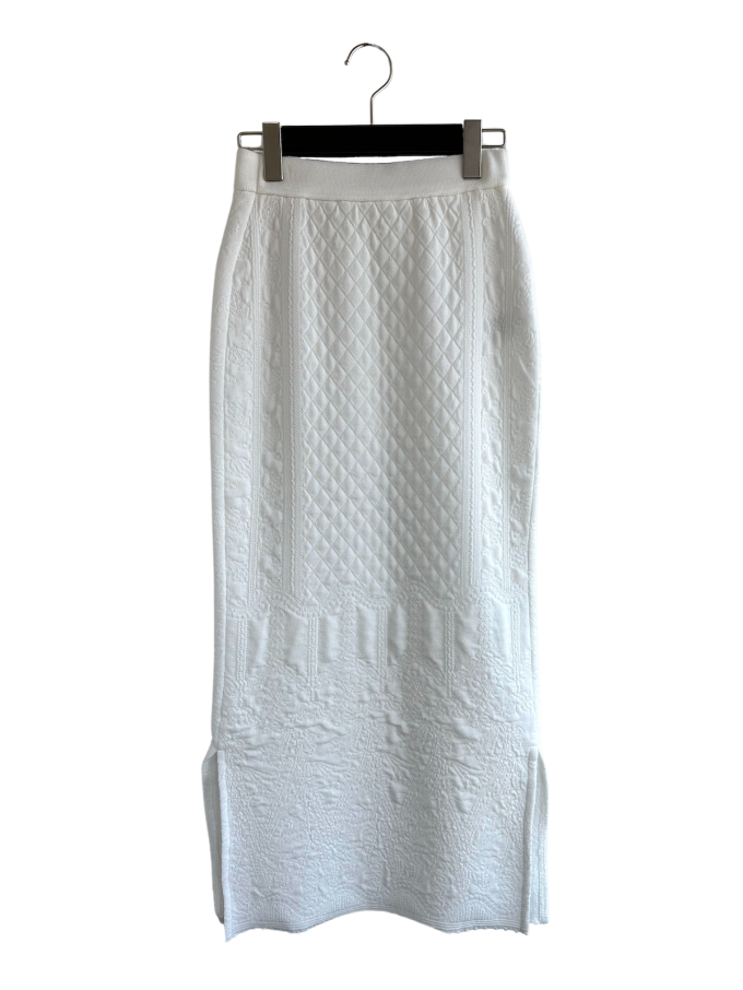 Mame Kurogouchi٥ե른㥬ɥ˥åȥȡFloral Jacquard Knitted I-Line Skirt (ۥ磻)