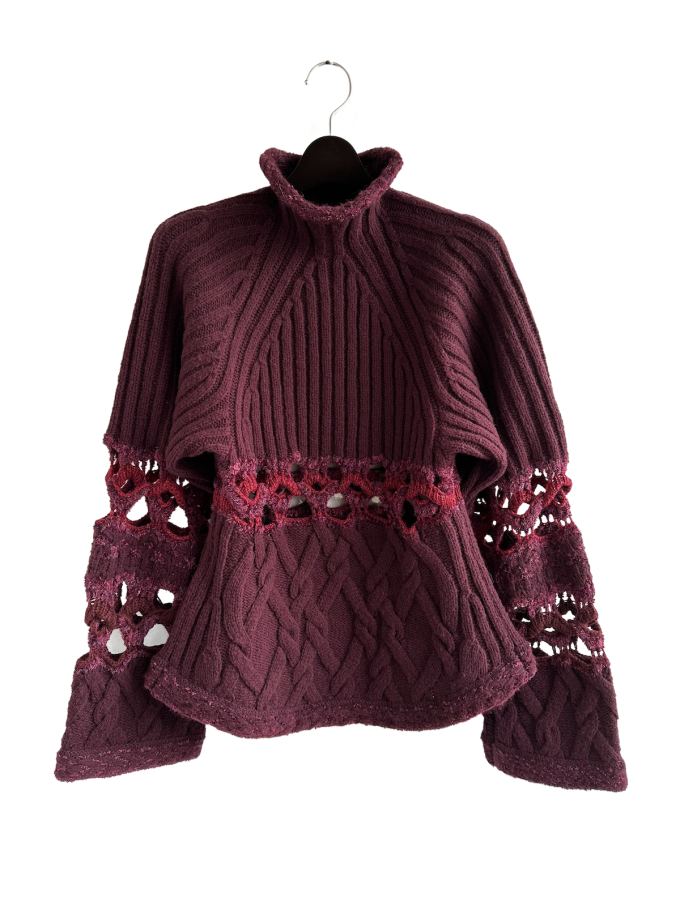 Mame Kurogouchi٥Хåȥѥ󥳥ӥ͡˥åȡBasket Pattern Combination Knitted Pullover (ܥɡ)