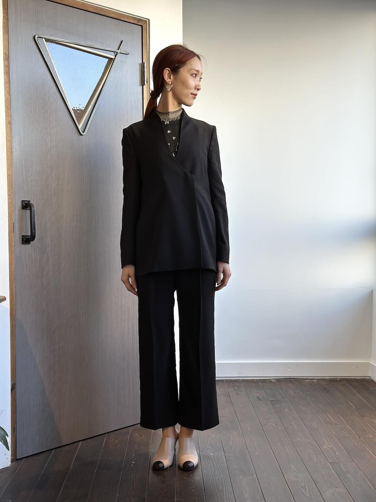 Mame Kurogouchi パンツ（その他） 茶系 0359524S0035 Triacetate Polyester Georgette High Waisted Trousers - black