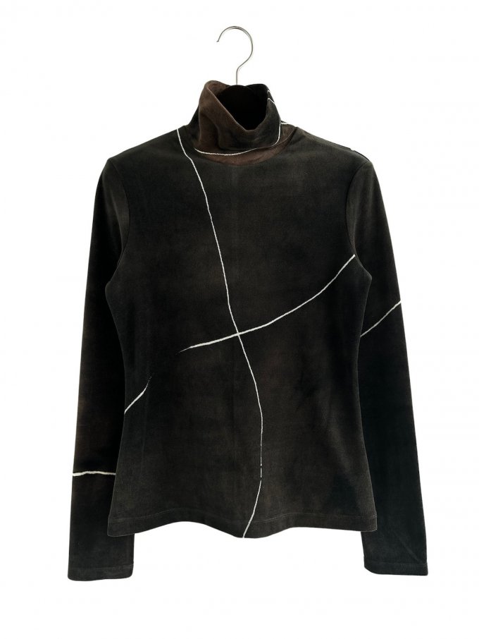 Mame Kurogouchi"Kintsugi" Velour Jersey High Neck Top (֥饦)