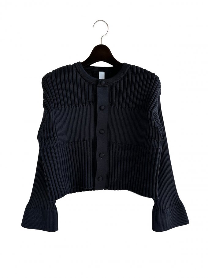 CFCLFLUTED GLITTER COLLARLESS SHIRT CARDIGAN (֥å)