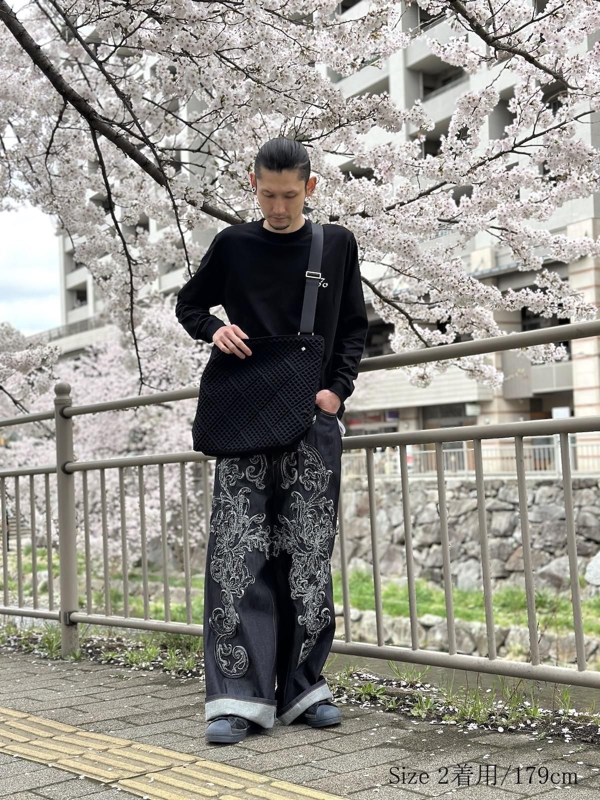 パンツ TAAKK CHAMBRAY SCULPTURE WIDE TROUSERS SCULPTURE DENIM WIDE PANTS – TAAKK