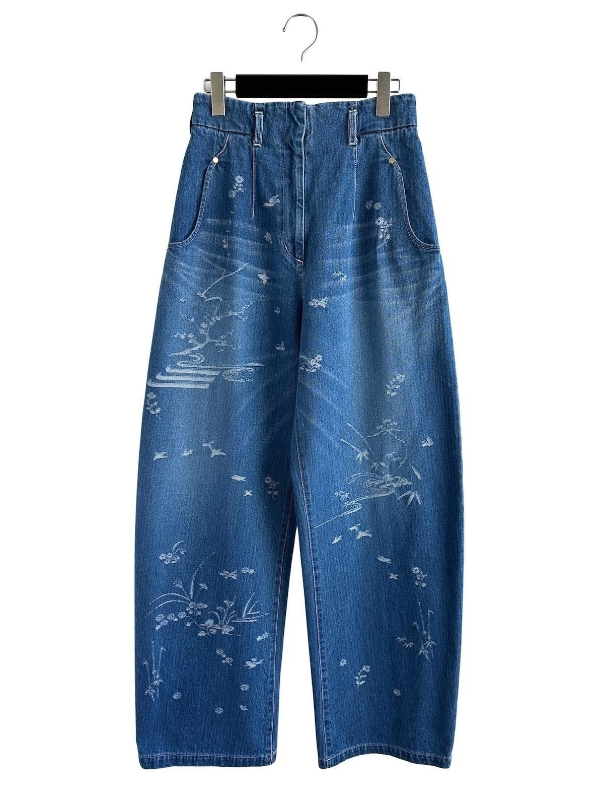 Mame Kurogouchi(マメ) Floral Embossed Short Denim Jacket