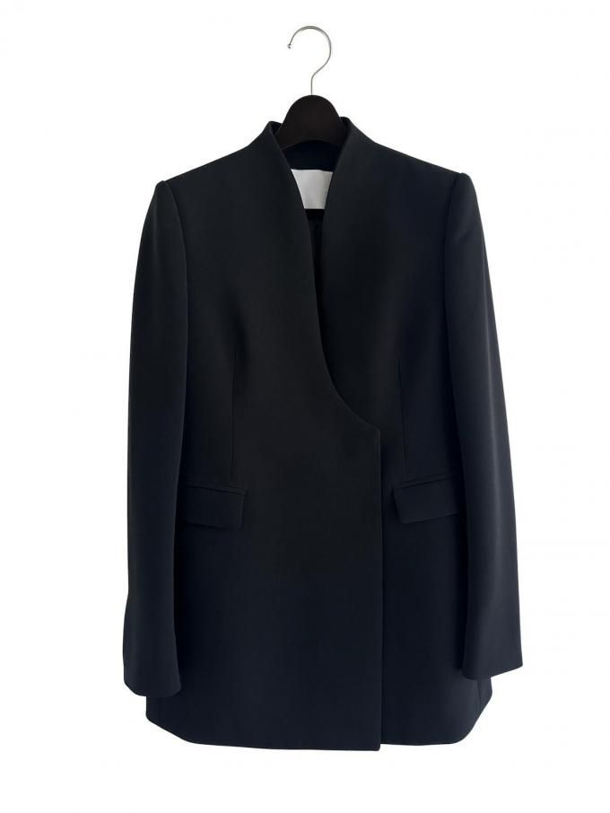 Mame KurogouchiAcetate Polyester Collarless Double Breasted Suit Jacket