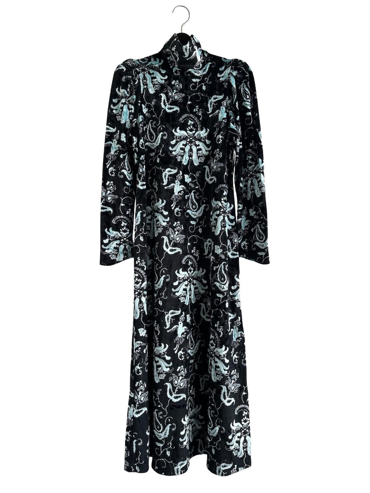 ★mame kurogouchi完売Pedicel Jerseyハイネックドレス Velour Jersey High Neck Dress(1 BLACK): Mame Kurogouchi