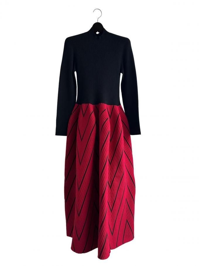 CFCLPOTTERY HERRINGBONE LONG SLEEVE DRESS