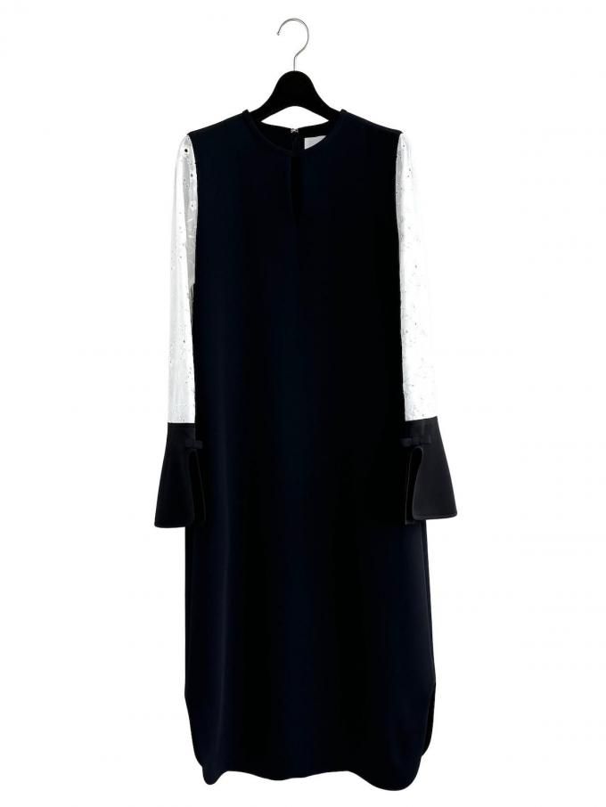 Mame KurogouchiTriacetate Georgette Floral Embroidery Sleeve Classic Dress (֥å)