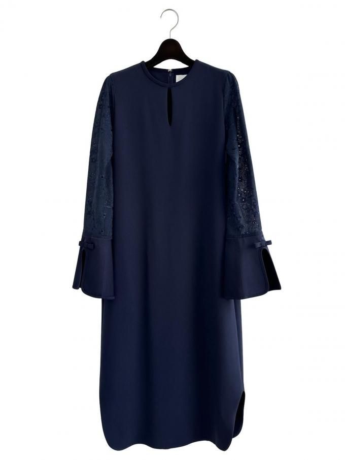 Mame KurogouchiTriacetate Georgette Floral Embroidery Sleeve Classic Dress (ͥӡ)