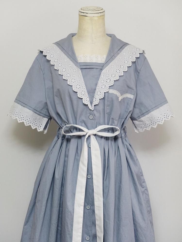 一輪花のセーラーワンピース ※6月上旬~6月下旬お届け - はるか 一輪花のセーラーワンピース ※6月上旬~6月下旬お届け - はるか