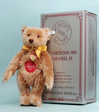 Steiff MusicTeddy 1951 レプリカ Steiff Musical Teddy 1951 All Ids Working Music Box 14