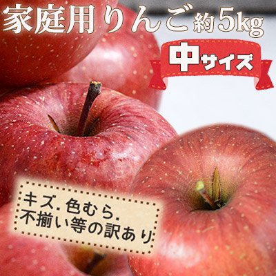 家庭用りんご サンふじ中サイズ約5kg - 青森りんご、さくらんぼ通販小