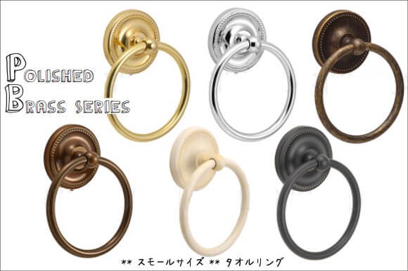 Polished Brassシリーズ<br>真鍮製タオルリング<br>スモールサイズ<br>【G-TR-640831】