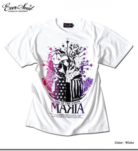 聖母マリアグラデーショングラフィックプリントTシャツ