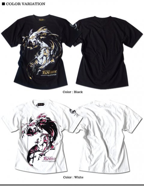 和柄デザインとプリント配置が絶妙な鯉姫ガールプリント和柄Tシャツ