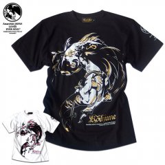 和柄デザインとプリント配置が絶妙な鯉姫ガールプリントTシャツ