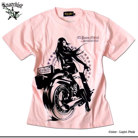セクシー＆クールなバイクガールプリントTシャツ