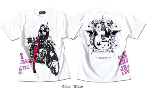 セクシー＆クールなバイクガールプリントTシャツ - Cyber Market 本店