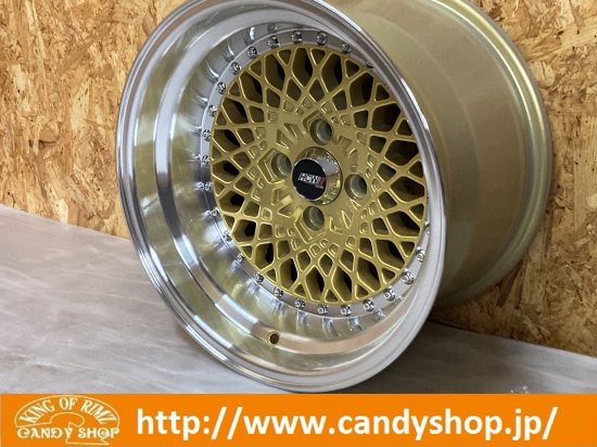 新品】超深リム！9J-8☆4穴PCD100☆HCWwheelsゴールドメッシュ☆ - BIG ...