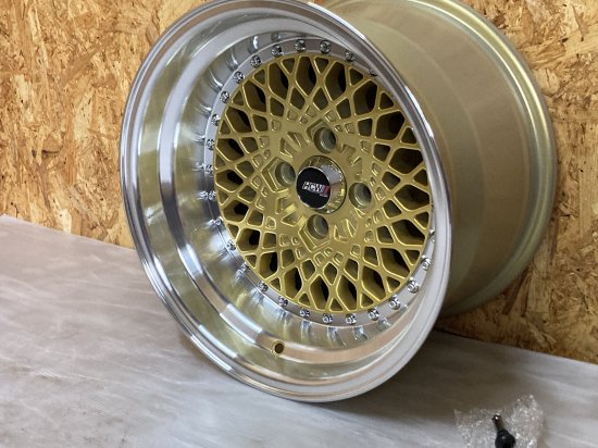 【新品】超深リム！9J-8 4穴PCD100 HCWwheelsゴールドメッシュ - BIG RIMS CANDY SHOP