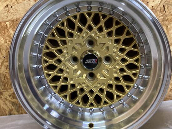 新品】超深リム！9J-8☆4穴PCD100☆HCWwheelsゴールドメッシュ☆ - BIG RIMS CANDY SHOP